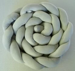 Baby Bed Bumper Gevlochten, Boxomrander, Hoofdbeschermer, Bedbumper,boxrand (2 Meter) Van Baby-slofje.nl , Grijs -Winkel voor babyproducten 1200x1132 17