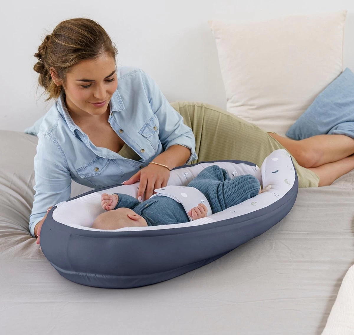 Doomoo Cocoon - Babynestje - Organisch Katoen - 74 x 46 cm - Blue Grey Moon Doomoo Cocoon - Babynestje - Organisch Katoen - 74 X 46 Cm - Blue Grey Moon -Winkel voor babyproducten 1200x1137 11