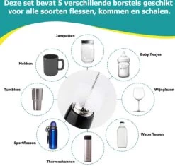 Flessenborstel - Flessenrager - Schoonmaakborstel - Flessenreiniger - 5 Stuks - Kras- En BPA Vrij - Geschikt Voor Alle Oppervlakken -Winkel voor babyproducten 1200x1141 6