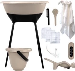Bad- En Verzorgingsset Luma Hydrofiel Taupe/Starterset Wit 6-delig
