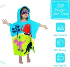 JAXY Badcape Baby - Badcape - Baby Badjas - Omslagdoek - Omslagdoek - Baby Handdoek Met Capuchon - Strandhanddoek - Badponcho - Poncho Handdoek - Microfiber - 60x90cm - Dino 4 JAXY Badcape Baby - Badcape - Baby Badjas - Omslagdoek - Omslagdoek - Baby Handdoek Met Capuchon - Strandhanddoek - Badponcho - Poncho Handdoek - Microfiber - 60x90cm - Dino -Winkel voor babyproducten 1200x1144 2