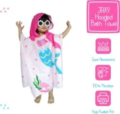 JAXY Badcape Baby - Badcape - Baby Badjas - Omslagdoek - Omslagdoek - Baby Handdoek Met Capuchon - Strandhanddoek - Badponcho - Poncho Handdoek - Microfiber - 60x90cm - Blauwe Zeemeermin -Winkel voor babyproducten 1200x1144 3