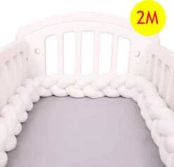 Baby Bed Bumper Gevlochten, Boxomrander, Hoofdbeschermer, Bedbumper,boxrand (2 Meter) Van Baby-slofje.nl Wit -Winkel voor babyproducten 1200x1150 19