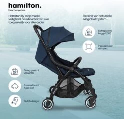 Hamilton By Yoop One Prime X1 Buggy - Premium Stroller Met One Hand Folding Technologie - Blauw - Lichte, Verstelbare En Wendbare Kinderwagen Met Vele Gemakken -Winkel voor babyproducten 1200x1153 4