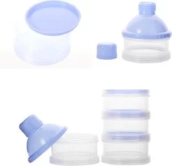 Merkloos Melkpoeder Doseerdoosje - Set Van 2 - BPA Vrij - Blauw - 4 Lagen -Melkpoeder Toren - Babypoeder Bewaarbakje - Reisbox - Dispenser - Poedertoren -Winkel voor babyproducten 1200x1155 4