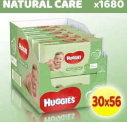 Huggies Billendoekjes Natural Care - Voordeelverpakking 30 Pakken