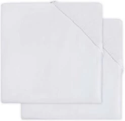 Jollein Hoeslaken Molton Ledikant 60x120cm - Wit - 2 Stuks