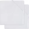 Jollein Baby Hoeslaken Wieg Katoen 40x80/90cm - Wit - 2 Stuks