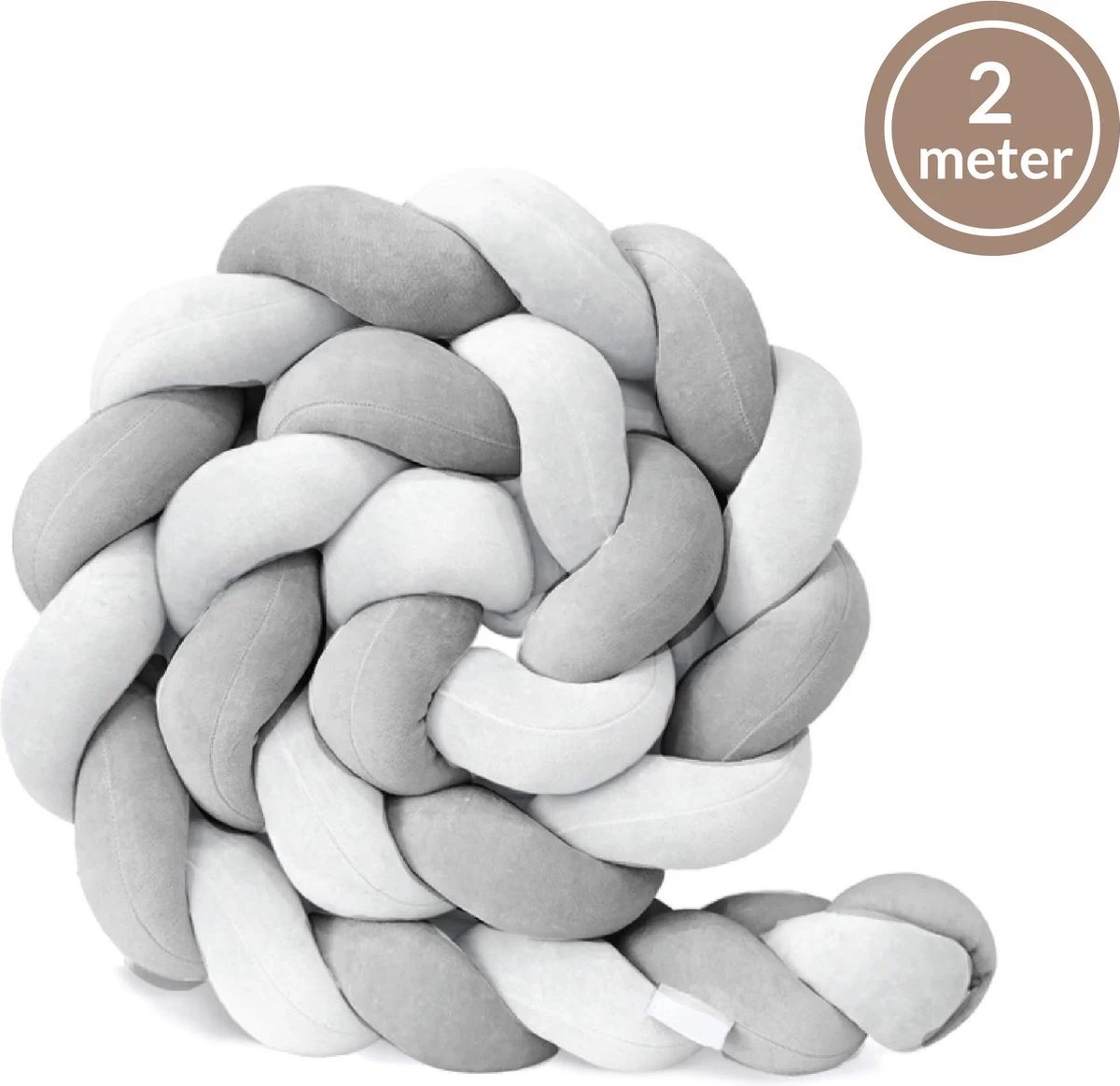 Bedbumper - Bedomrander - Bedbumper ledikant - Bedbumper gevlochten - Boxomrander - Babykamer accessoires - 2 meter - Katoen - Grijs/wit Bedbumper - Bedomrander - Bedbumper Ledikant - Bedbumper Gevlochten - Boxomrander - Babykamer Accessoires - 2 Meter - Katoen - Grijs/wit -Winkel voor babyproducten 1200x1163 5