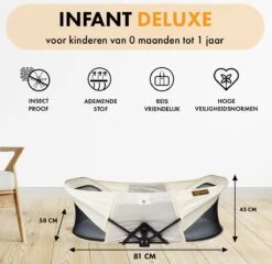 Deryan Infant Deluxe BabyBox Campingbedje - Cream + Inclusief Matras En Klamboe -Winkel voor babyproducten 1200x1166 7