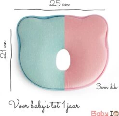 Baby IQ Orthopedisch Baby Hoofdkussen – Traagschuim – Tegen Plat Achterhoofd – Baby Kussen Plat Hoofd - Kraamcadeau – Blauw – Incl Gratis Bandana Slabber -Winkel voor babyproducten 1200x1169 12