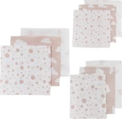 Meyco Clouds/Dots/Feathers Starterset - 9-pack - Hydrofiel - Pink