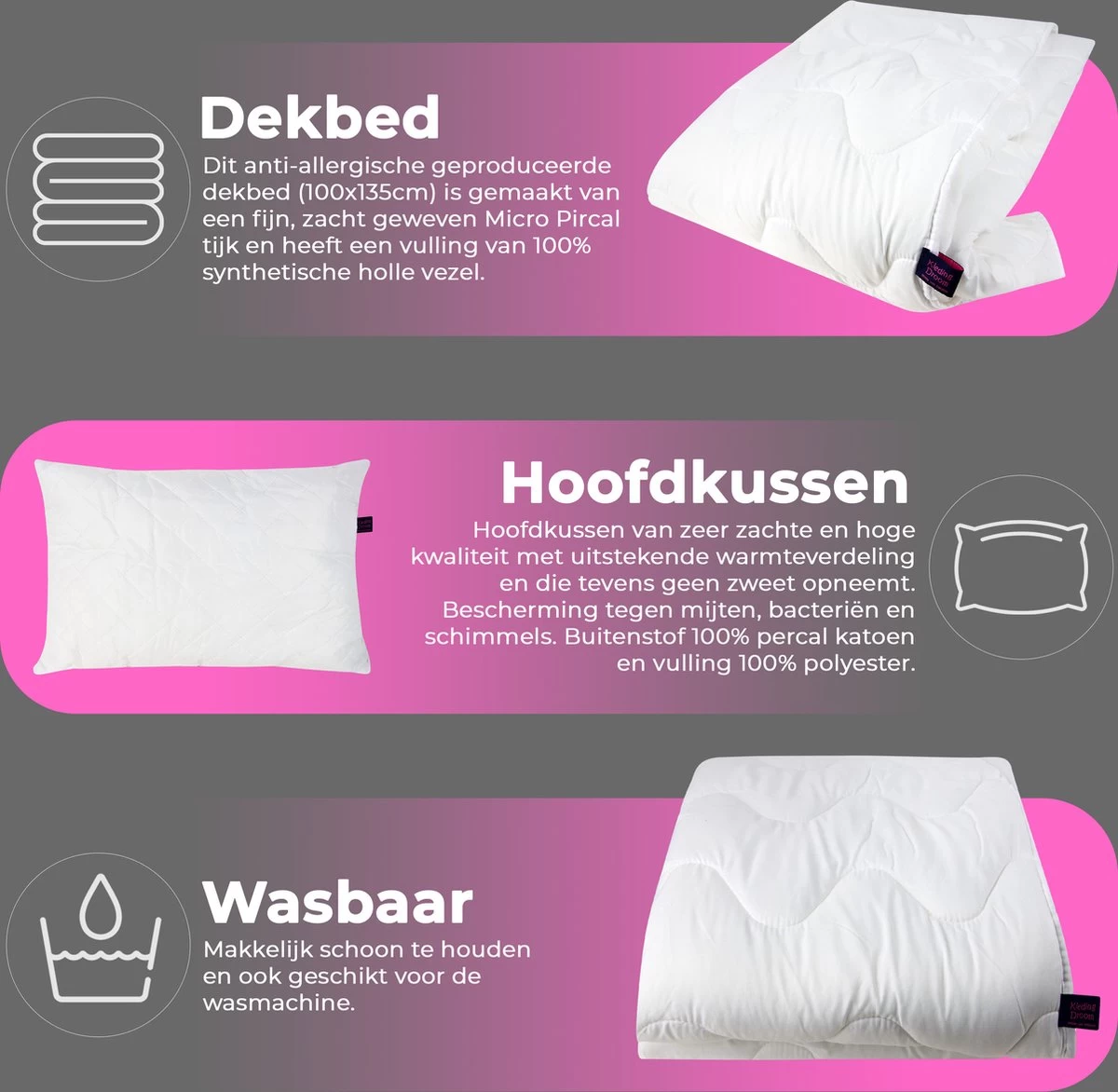 Kinderdekbed 2 in 1 KledingDroom® - 135x100 cm dekbed + 40x60 kussen - Anti-allergisch wasbaar Kinderdekbed 2 In 1 KledingDroom® - 135x100 Cm Dekbed + 40x60 Kussen - Anti-allergisch Wasbaar -Winkel voor babyproducten 1200x1172 9