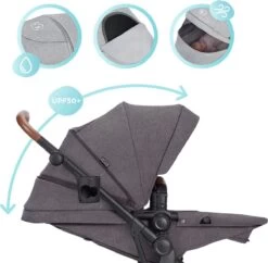 Kinderkraft B-Tour Ash Grey 3-in-1 Combi Kinderwagen Incl. Autostoel KSBTOU00DGR3000 -Winkel voor babyproducten 1200x1174 10