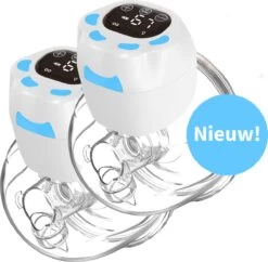 Elektrische Borstkolf - Belove - Draadloze Borstkolf - Oplaadbaar - Moedermelk - BPA-Vrij - 3 Modes - Handsfree - 2 Stuks - Blauw