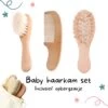 Baby Borstel - Baby Haarborstel - Baby Verzorging Set - Baby Borstel En Kam - Houten Baby Kam - Haarborstel Set - Babyshower Gift- Baby Verzorgingsproducten - Baby Kam - Kraamcadeau -Winkel voor babyproducten 1200x1175