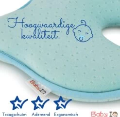 Baby IQ Orthopedisch Baby Hoofdkussen – Traagschuim – Tegen Plat Achterhoofd – Baby Kussen Plat Hoofd - Kraamcadeau – Blauw – Incl Gratis Bandana Slabber -Winkel voor babyproducten 1200x1175 6
