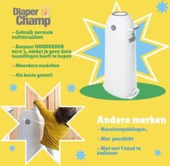 Luieremmer Large Zilver - Groot - Zonder Navulling - Geschikt Voor Pampers En Huggies - Stoma -Winkel voor babyproducten 1200x1177 3