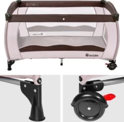 TecTake - Kinder Reisbed Babybed - Beige / Bruin - 402417 - 126x65x80 Cm Met Draagtas -Winkel voor babyproducten 1200x1179 13