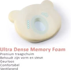 SIMIA™ Ergonomisch Babykussen Met Afneembare Hoes - Tegen Plat Achterhoofd - Hoofdkussen - Traagschuim Kussen - Memory Foam - Baby Steunkussen - Kraamcadeau - Roze -Winkel voor babyproducten 1200x1182 9
