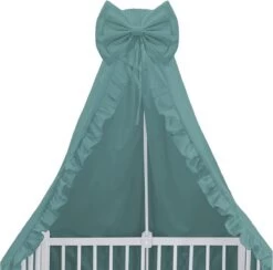 Babybam Hemeltje Ruffle Stone Green Babysluier Met Ruches - Babyhemeltje Voor Wiegje Of Ledikant