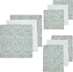 Meyco Cheetah Starterset - 9-pack - Hydrofiel - Forest Green