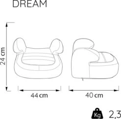 Nania - Zitverhoger Dream Luxe - Groep 2/3 (van 15 Tot 36 Kg) - 3 Tot 12 Jaar - Grijs -Winkel voor babyproducten 1200x1186 3