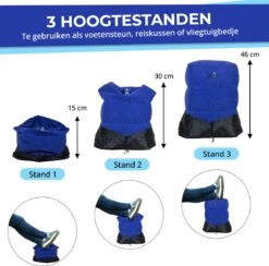 Merkloos Voetensteun - Vliegtuigbedje - Premium Quality - Reisbedje - 3 Hoogtestanden - Vliegtuig Kussen - Voetenbankje Of Poef - Met Opbergzakje & Pomp - Grijs -Winkel voor babyproducten 1200x1187 10