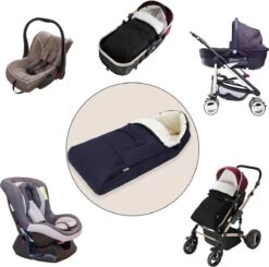 Monzana Voetenzak - Voor Kinderwagen Of Stoeltje - 93x56cm Donkerblauw -Winkel voor babyproducten 1200x1188 11
