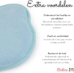 Baby IQ Orthopedisch Baby Hoofdkussen – Traagschuim – Tegen Plat Achterhoofd – Baby Kussen Plat Hoofd - Kraamcadeau – Blauw – Incl Gratis Bandana Slabber -Winkel voor babyproducten 1200x1188 24
