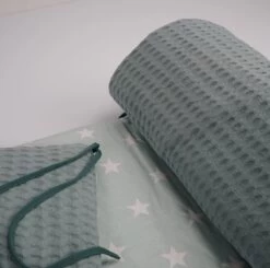 Bedomrander Monaco Groen Wafel Design - Bedbumper -Winkel voor babyproducten 1200x1191 11