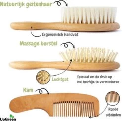 UpGreen® - Baby Verzorgingsset – Baby Borstel – Baby Borstel Set - Kraamcadeau – Baby Manicureset - Baby Verzorgingsproducten – Baby Borstel En Kam – Baby Kam – Baby Borstel Hout – Baby Haarborstel – Baby Borstel Geitenhaar -Winkel voor babyproducten 1200x1192 1