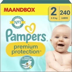 Pampers® Pampers Premium Protection - Maat 2 (4kg - 8kg) - 240 Luiers - Maandbox
