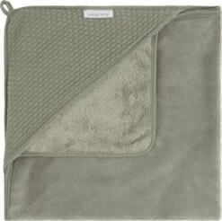 Baby's Only Gebreide Wikkeldeken - Omslagdoek Baby Sky - Teddy Voering - Urban Green - 75x75 Cm - Geschikt Voor Drie- En Vijfpuntsgordel