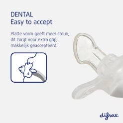 Difrax Fopspeen 0-6 Maanden Dental - Grijs/Clay - Orthodontische Speen - 2 Stuks -Winkel voor babyproducten 1200x1200 1195