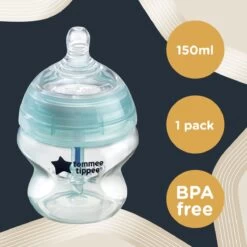 Tommee Tippee Anti-Colic Zuigflessen, Tepelspeen Met Langzame Uitstroomsnelheid En Uniek Anti-koliek Ontluchtingssysteem, 150ml, Verpakking Van 1 Stuk -Winkel voor babyproducten 1200x1200 1253