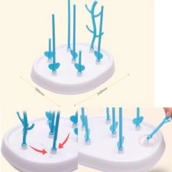 Merkloos Babyfles Droogrek - Flessen Droogrek - Afdruiprek Met Lekbak - Afwasrek - Baby Flesjes Droogrek - Flessenrek - Kraamcadeau - Baby Cadeau - Blauw -Winkel voor babyproducten 1200x1200 1303