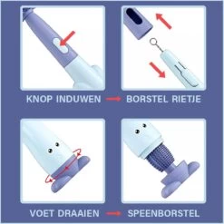 Baby Flessenborstel - Flessenreiniger - Flessenborstel Siliconen - Flesvoedingsaccessoires - BPA Vrij - Blauw - 3 In 1 -Winkel voor babyproducten 1200x1200 1329