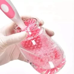 Merkloos Flessenborstel - Schoonmaakborstel Babyfles - Flessenreiniger - Fles Afwasborstel - Borstel Voor Drinkbus Of Drinkfles - Silicone - Duurzaam - Roze -Winkel voor babyproducten 1200x1200 1343