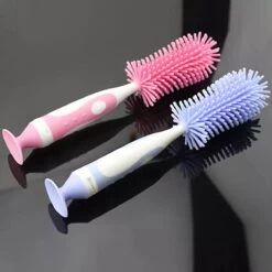 Merkloos Flessenborstel - Schoonmaakborstel Babyfles - Flessenreiniger - Fles Afwasborstel - Borstel Voor Drinkbus Of Drinkfles - Silicone - Duurzaam - Roze -Winkel voor babyproducten 1200x1200 1344