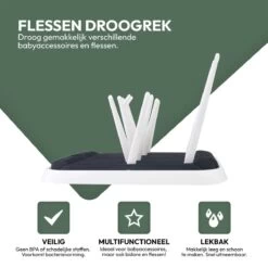STACK Flessen Droogrek Met Flessenborstel | Zwart - Geschikt Voor Flessen En Doppen - Droogrek Voor Flessen - Baby Flessenrek - Afdruiprek Baby - Drying Rack - Babyfles Droogrek - Afdruiprek Fles Met Lekbak - Afdruiprek - Babyflessen - Flessenrek -Winkel voor babyproducten 1200x1200 1349