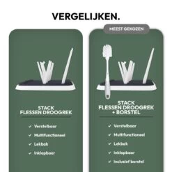 STACK Flessen Droogrek Met Flessenborstel | Zwart - Geschikt Voor Flessen En Doppen - Droogrek Voor Flessen - Baby Flessenrek - Afdruiprek Baby - Drying Rack - Babyfles Droogrek - Afdruiprek Fles Met Lekbak - Afdruiprek - Babyflessen - Flessenrek -Winkel voor babyproducten 1200x1200 1351