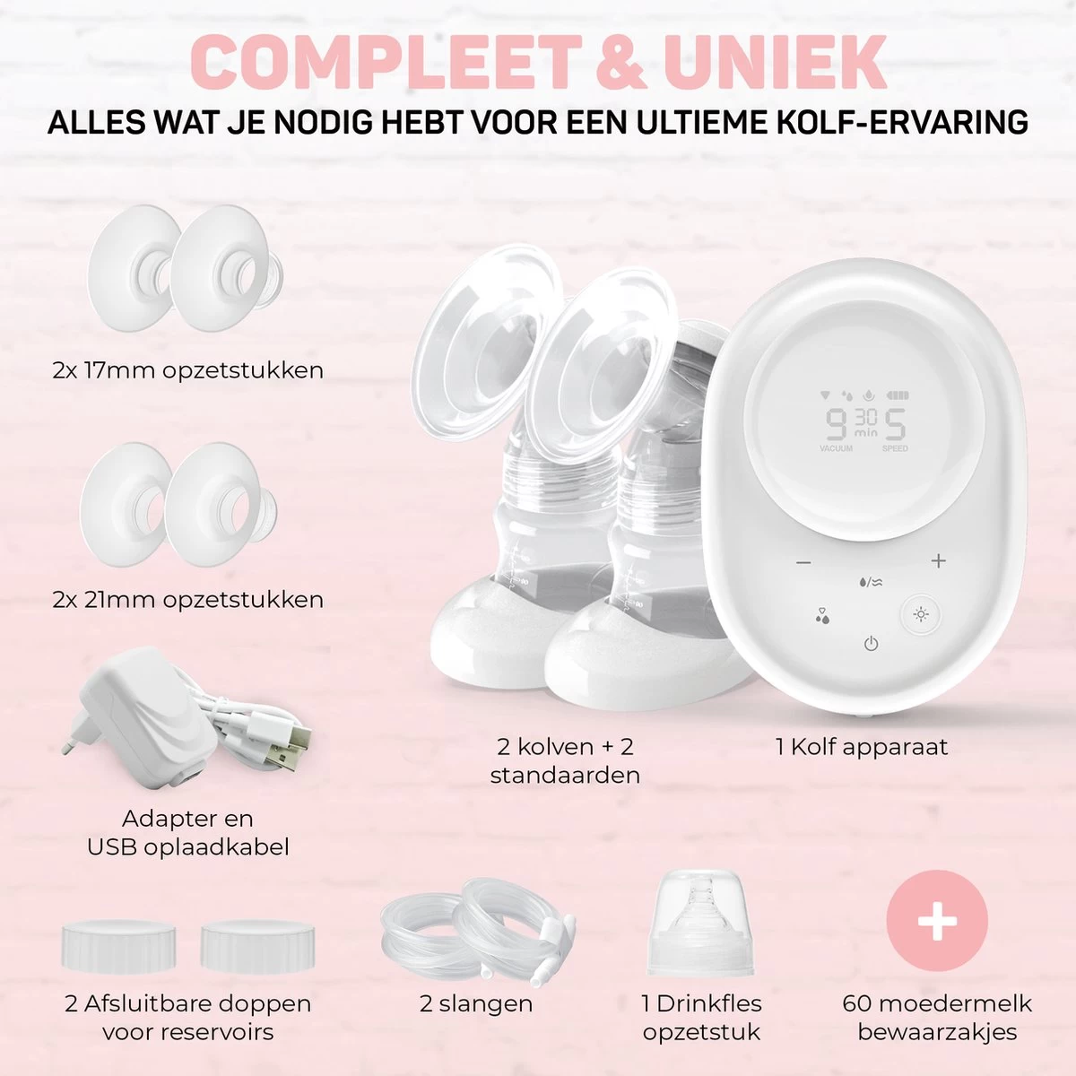 Vulpes BabyCare® Borstkolf Kolfapparaat - Dubbele Elektrische Borstkolf met nachtlamp - Oplaadbare accu - Draagbaar - BPA-Vrij - Incl. 60 moedermelkbewaarzakjes - PRO versie Vulpes BabyCare® Borstkolf Kolfapparaat - Dubbele Elektrische Borstkolf Met Nachtlamp - Oplaadbare Accu - Draagbaar - BPA-Vrij - Incl. 60 Moedermelkbewaarzakjes - PRO Versie -Winkel voor babyproducten 1200x1200 1456