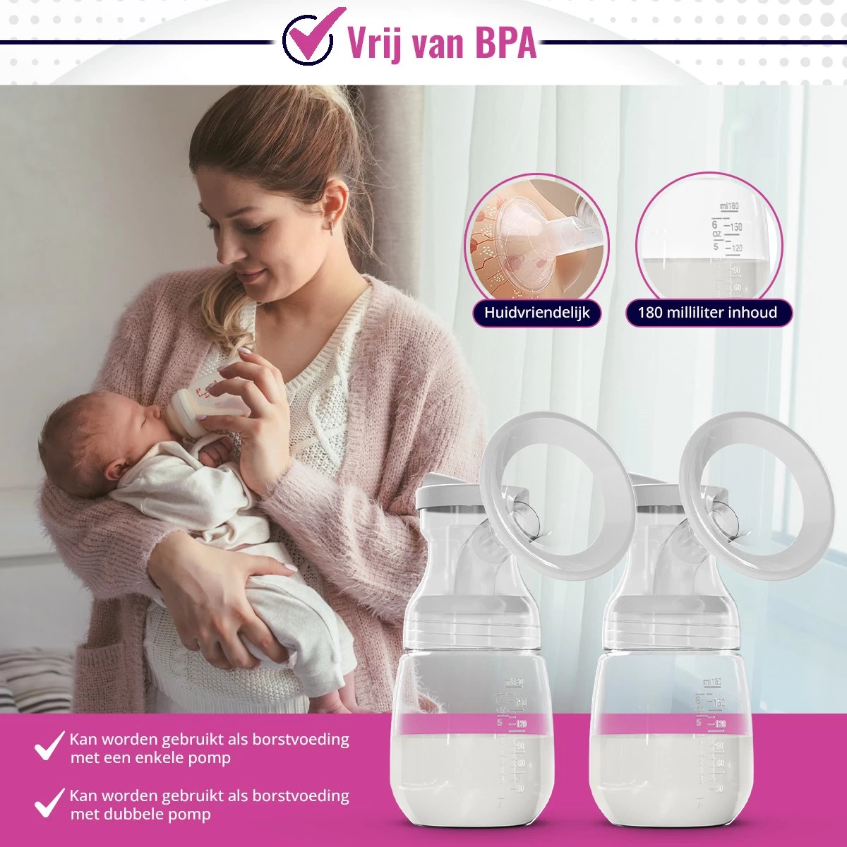 Babeza Borstkolf - Elektrische Borstkolf - Incl. 2 Babyfles 180ml - Handsfree - Oplaadbaar - Dubbele Borstkolf Babeza Borstkolf - Elektrische Borstkolf - Incl. 2 Babyfles 180ml - Handsfree - Oplaadbaar - Dubbele Borstkolf -Winkel voor babyproducten 1200x1200 1485