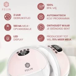 Felin Handsfree Borstkolf - Dubbele Draadloze Elektrische Borstkolf - Inclusief 30 Moedermelk Bewaarzakjes, 3 Maten Borstschildverkleiners & E-Book -Winkel voor babyproducten 1200x1200 1497