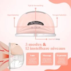 Evite Elektrische Draadloze Borstkolf – Handsfree & Draagbaar – BPA-Vrij – Dubbele Borstkolf – Met E-Book - Roze -Winkel voor babyproducten 1200x1200 1505