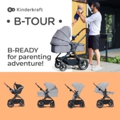 Kinderkraft B-Tour Ash Grey 3-in-1 Combi Kinderwagen Incl. Autostoel KSBTOU00DGR3000 -Winkel voor babyproducten 1200x1200 1593