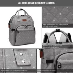 Miss Lulu Luier- En Verzorgingstas Rugzak - Grijs (E6705 D2-GY) -Winkel voor babyproducten 1200x1200 1596