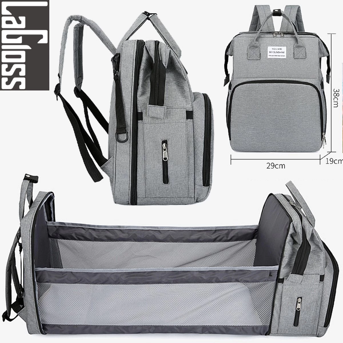 LaGloss® Luiertas Rugtas Reiswieg Opvouwbaar GRIJS - Multifunctionele 2-in-1 Babytas - Travel Camping Reisbed Rugzak - Baby Bed Wieg Tas - Grijs Merkloos LaGloss® Luiertas Rugtas Reiswieg Opvouwbaar GRIJS - Multifunctionele 2-in-1 Babytas - Travel Camping Reisbed Rugzak - Baby Bed Wieg Tas - Grijs -Winkel voor babyproducten 1200x1200 1705