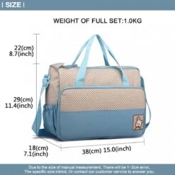 Miss Lulu Luiertas - 5-delige Verzorgingstas Set - Lichtblauw (9026 BE) -Winkel voor babyproducten 1200x1200 1722